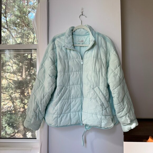 Free People Pippa Packable Puffer Jacket FP Movement Saltwater Blue Large - Picture 4 of 11